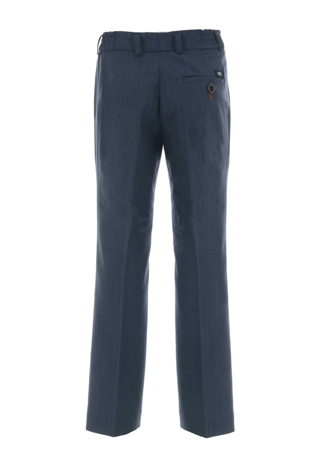 1880 Club Wool Blend Check Trousers, Navy