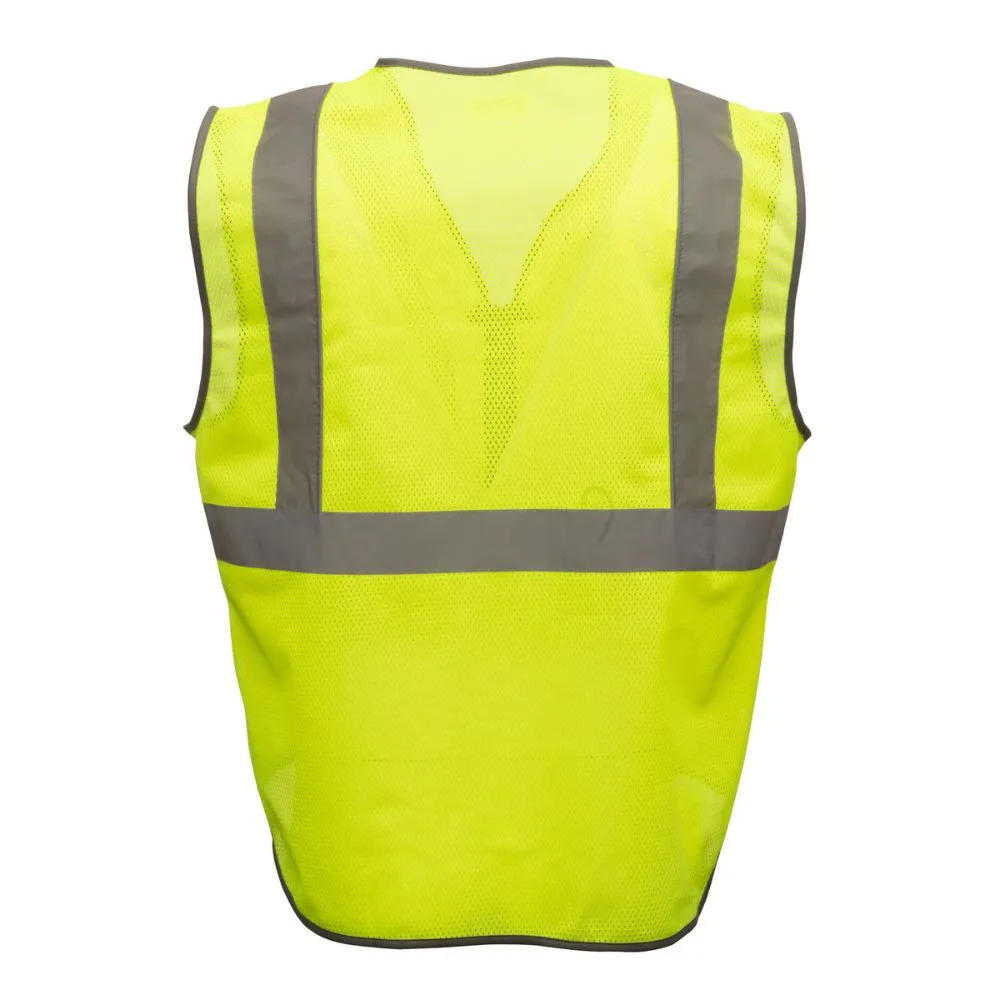 212 Performance VSTPERF-8808 Multi-Purpose Hi-Viz Safety Vest with Windowed Badge Pocket, Small Yellow;Reflective Gray