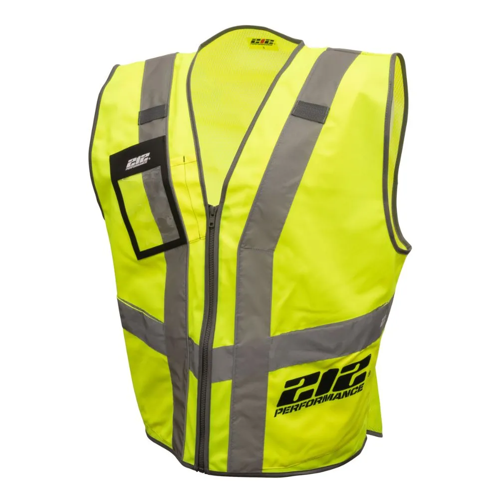 212 Performance VSTPERF-8811 Multi-Purpose Hi-Viz Safety Vest with Windowed Badge Pocket, X-Large Yellow;Reflective Gray