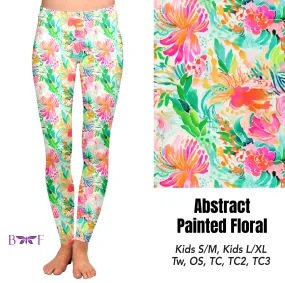 Abstract Painted Floral capris and skorts with pockets