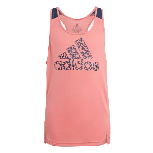 Adidas Leopard Kids-Girls Training Tank Hazy Rose / Crew Navy