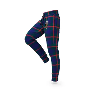 Agnew Tartan Joggers Pants with Family Crest