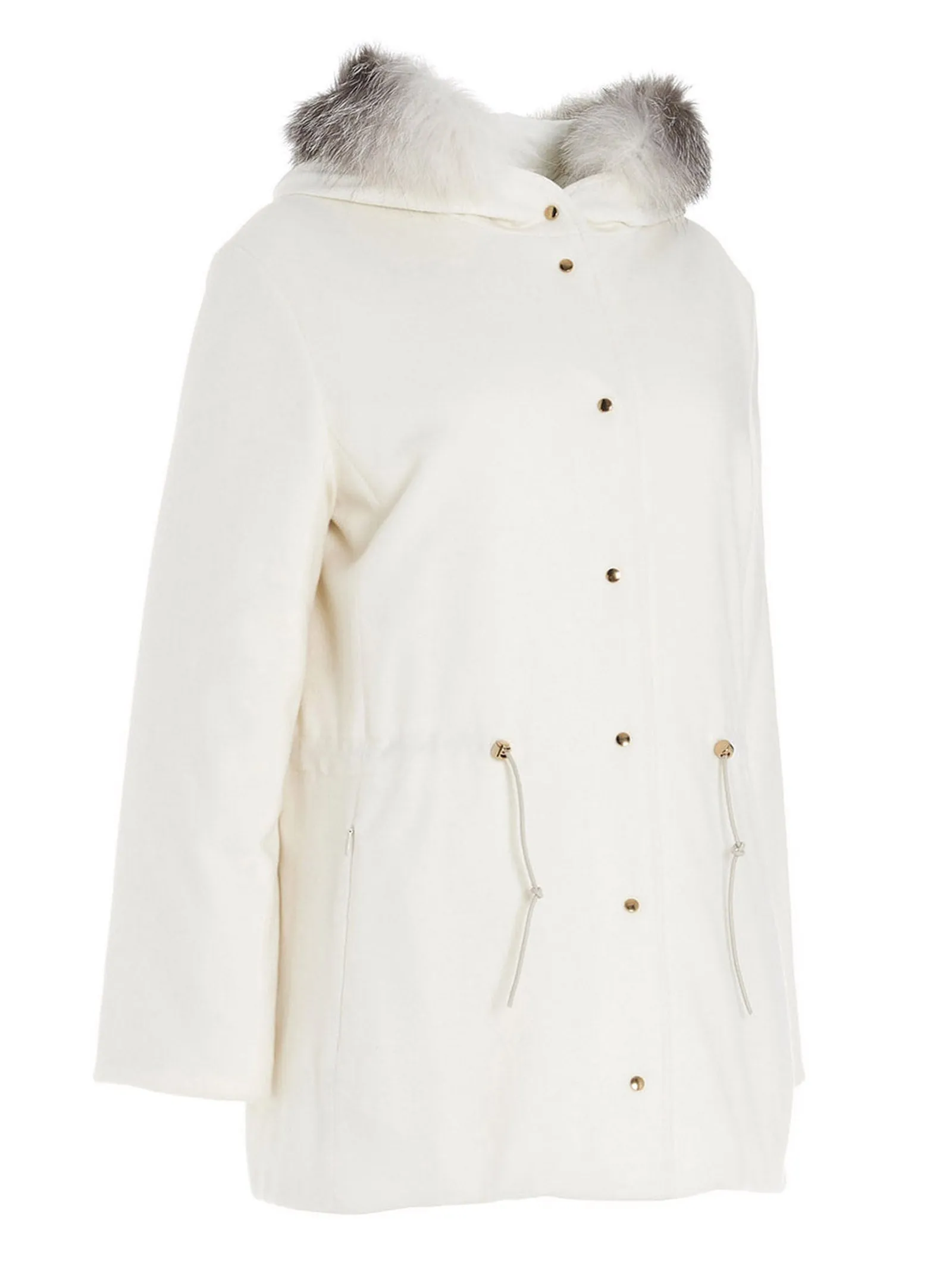 Agnona Fur Trim Hooded Coat