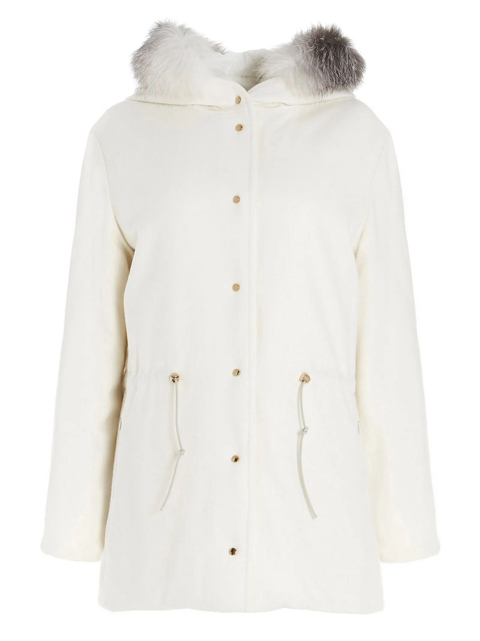 Agnona Fur Trim Hooded Coat