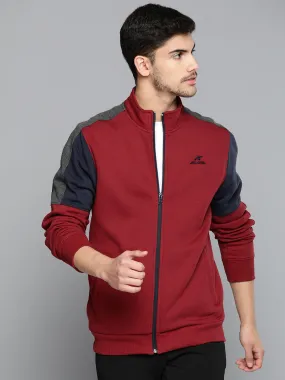 Alcis Men Red Navy Blue Colourblocked Running Sporty Jacket