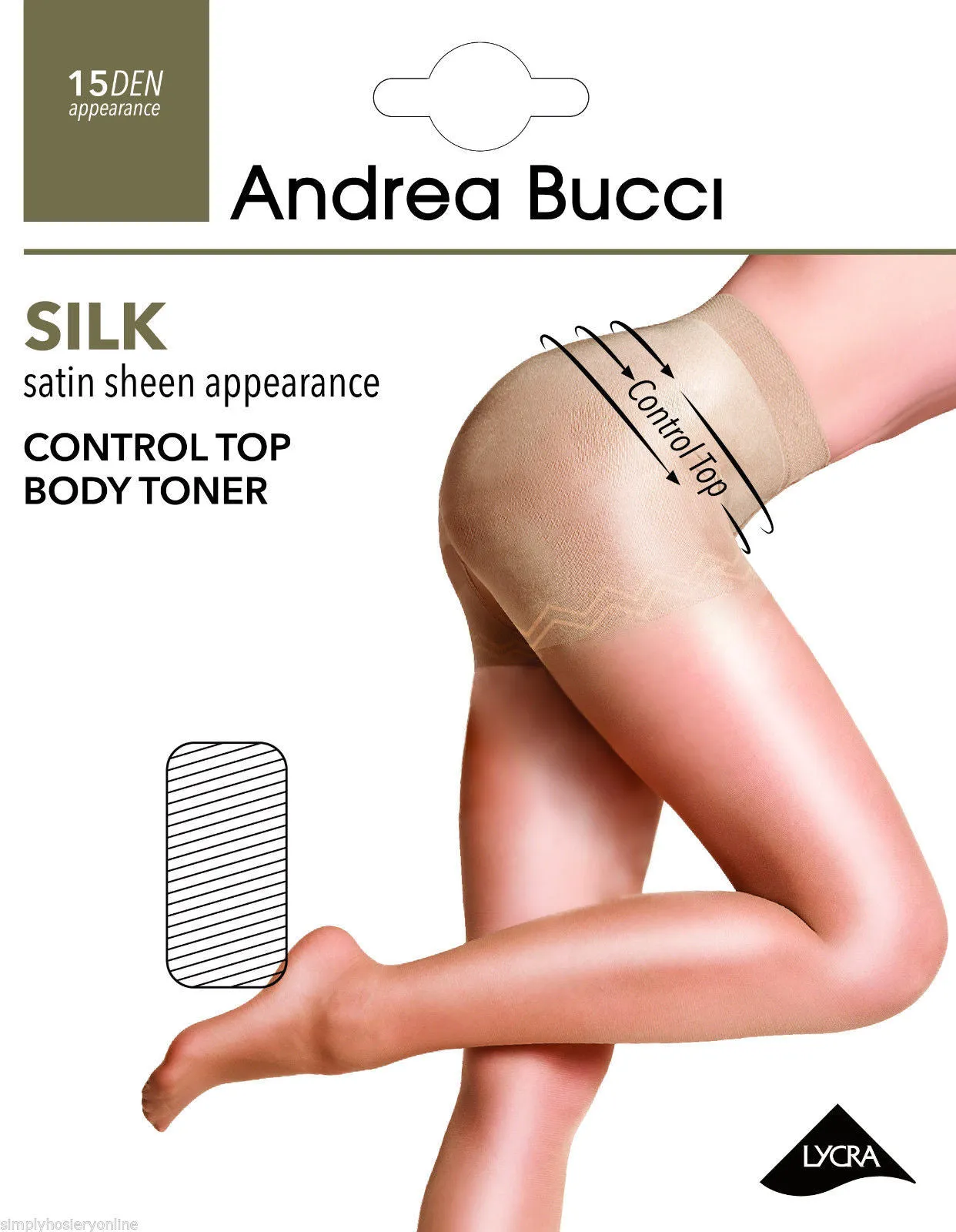 Andrea Bucci Bodytoner Control Top Tights 15 Denier Silk Satin Sheen