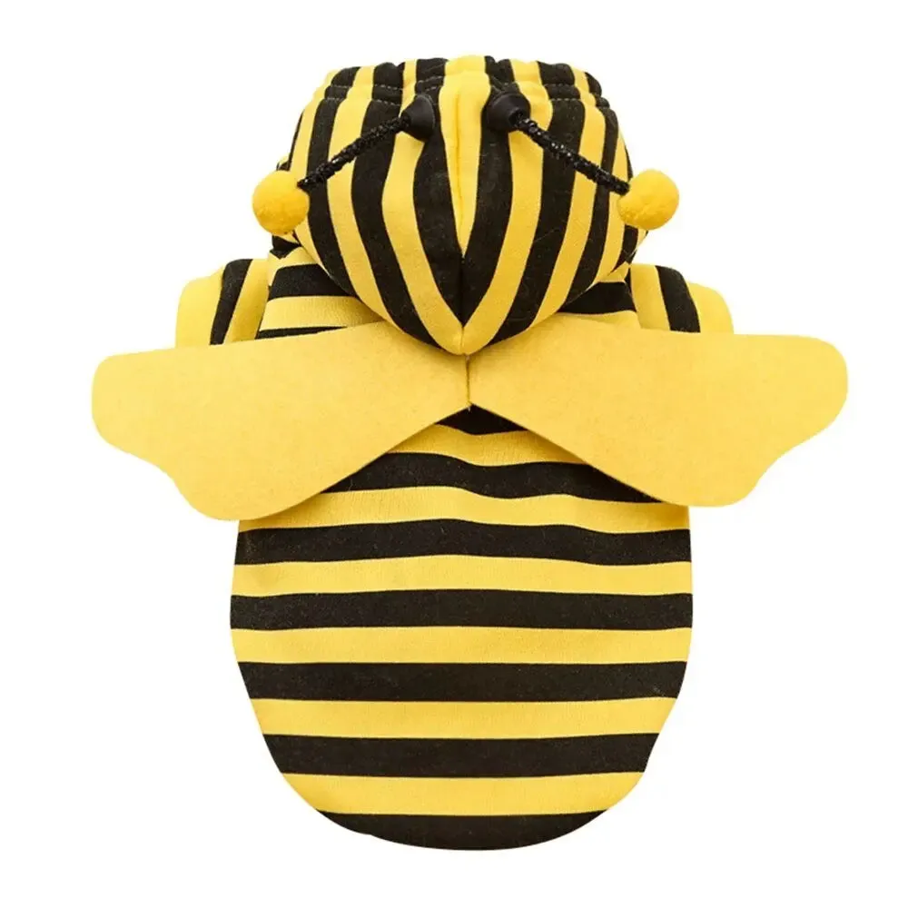 Anniepaw Cute Bee Halloween Pet Costume: Autumn and Winter Cartoon Hoodie for Dogs and Cats Suitable for Christmas