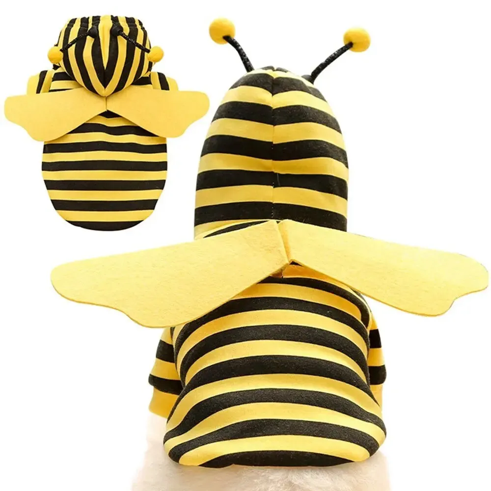 Anniepaw Cute Bee Halloween Pet Costume: Autumn and Winter Cartoon Hoodie for Dogs and Cats Suitable for Christmas