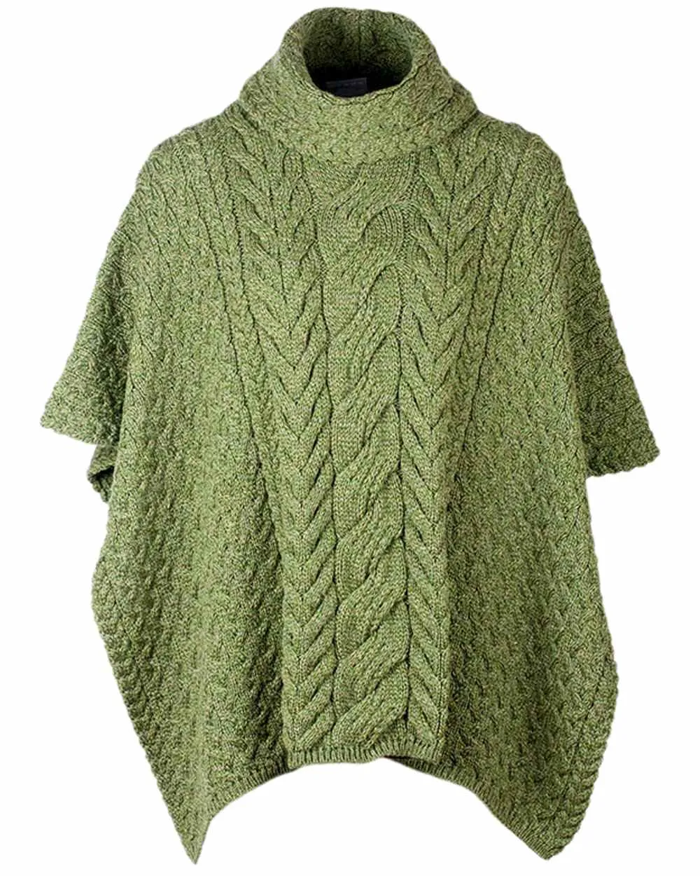 Aran Merino Wool Cowl Neck Poncho