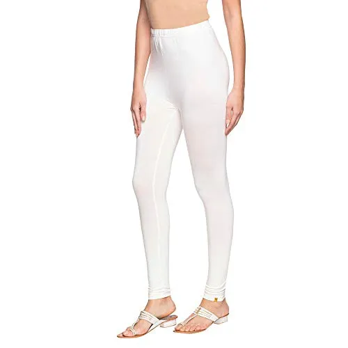 Aurelia Women's Regular Fit Synthetic Tights (19CRA60019-600389_White_Large_White_L)