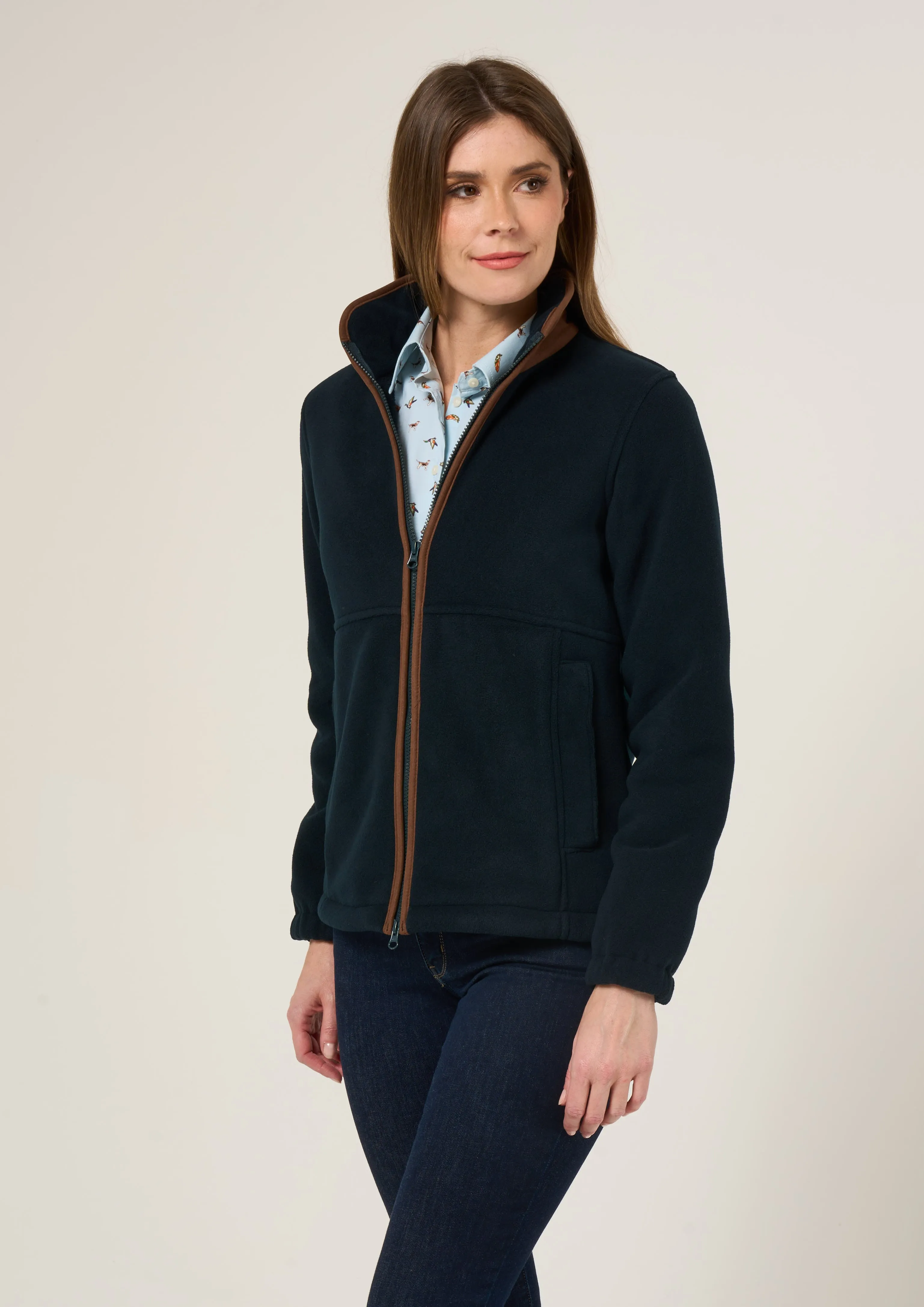 Aylsham Ladies Fleece Jacket In Dark Navy - Regular Fit