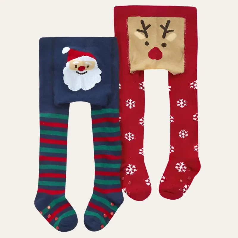 Baby Christmas Tights – Festive Reindeer & Jolly Santa Designs | Bumbles & Boo