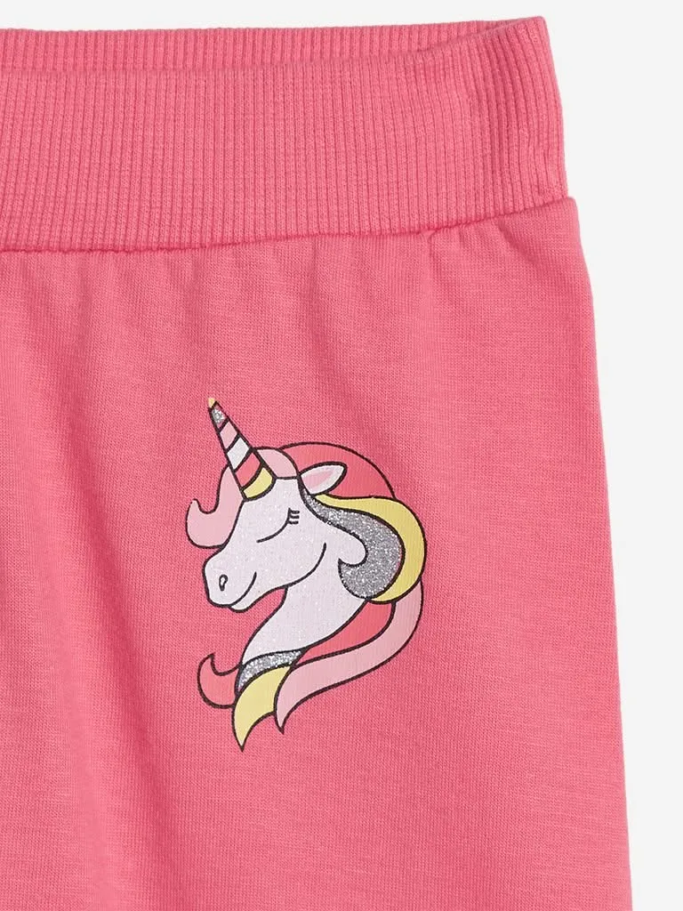 Baby HOP Pink Unicorn Joggers Set of Two