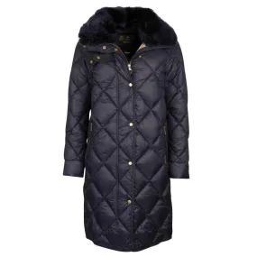 Barbour Ballater Ladies Quilted Coat - Dark Navy/Navy