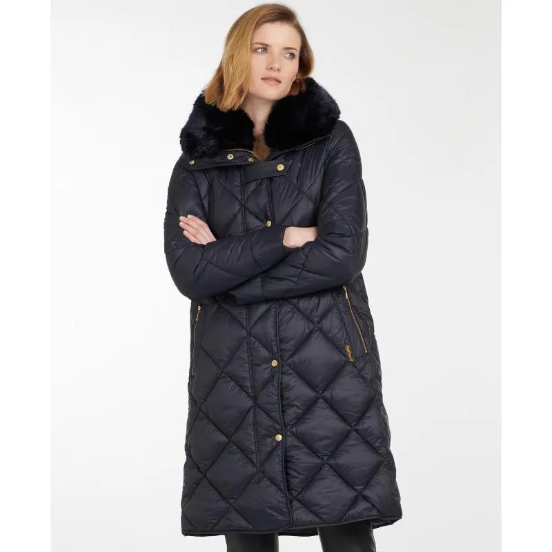 Barbour Ballater Ladies Quilted Coat - Dark Navy/Navy