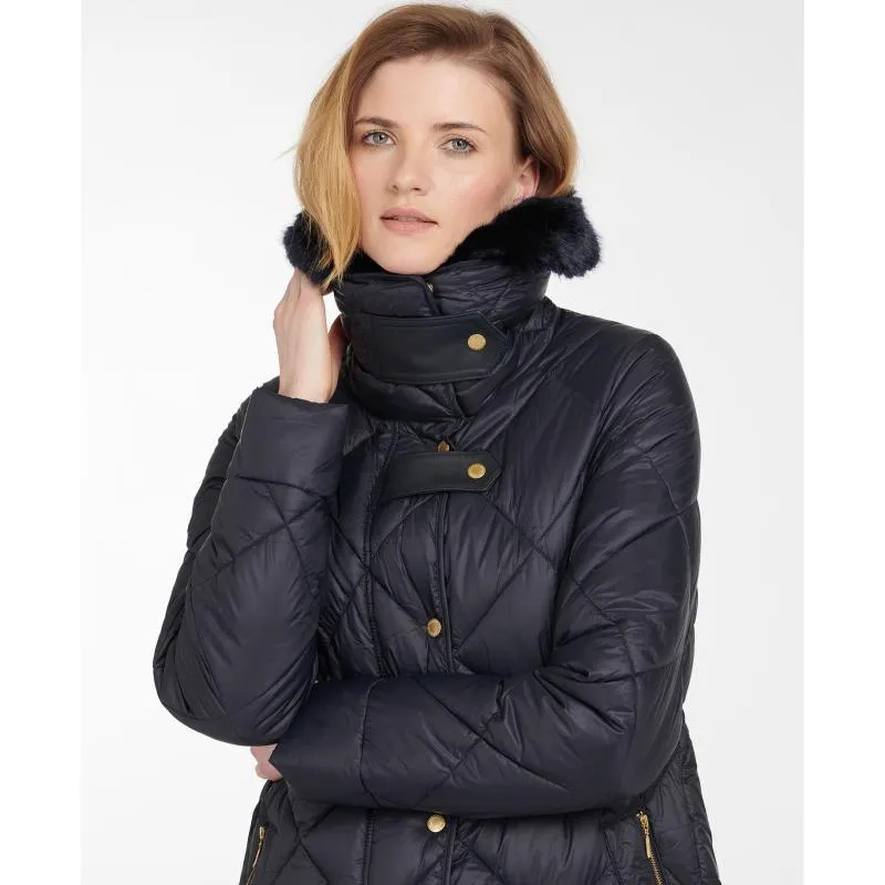 Barbour Ballater Ladies Quilted Coat - Dark Navy/Navy