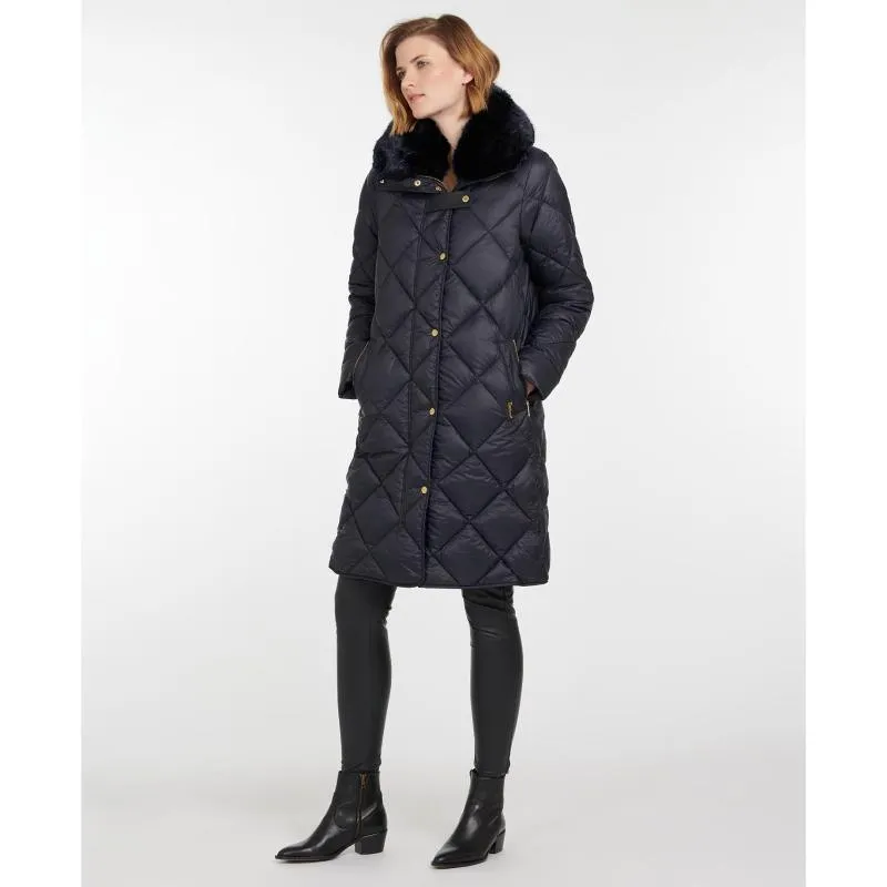 Barbour Ballater Ladies Quilted Coat - Dark Navy/Navy