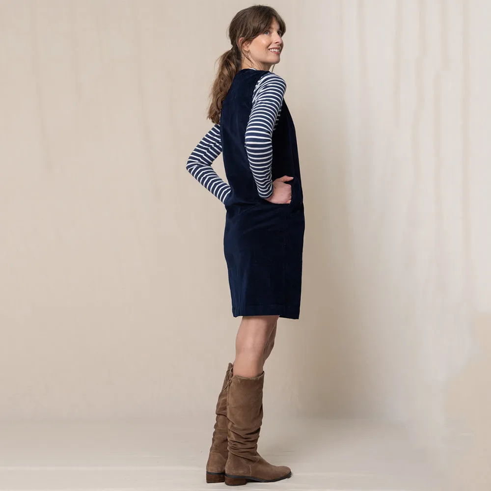 Belle Navy Cord Dress