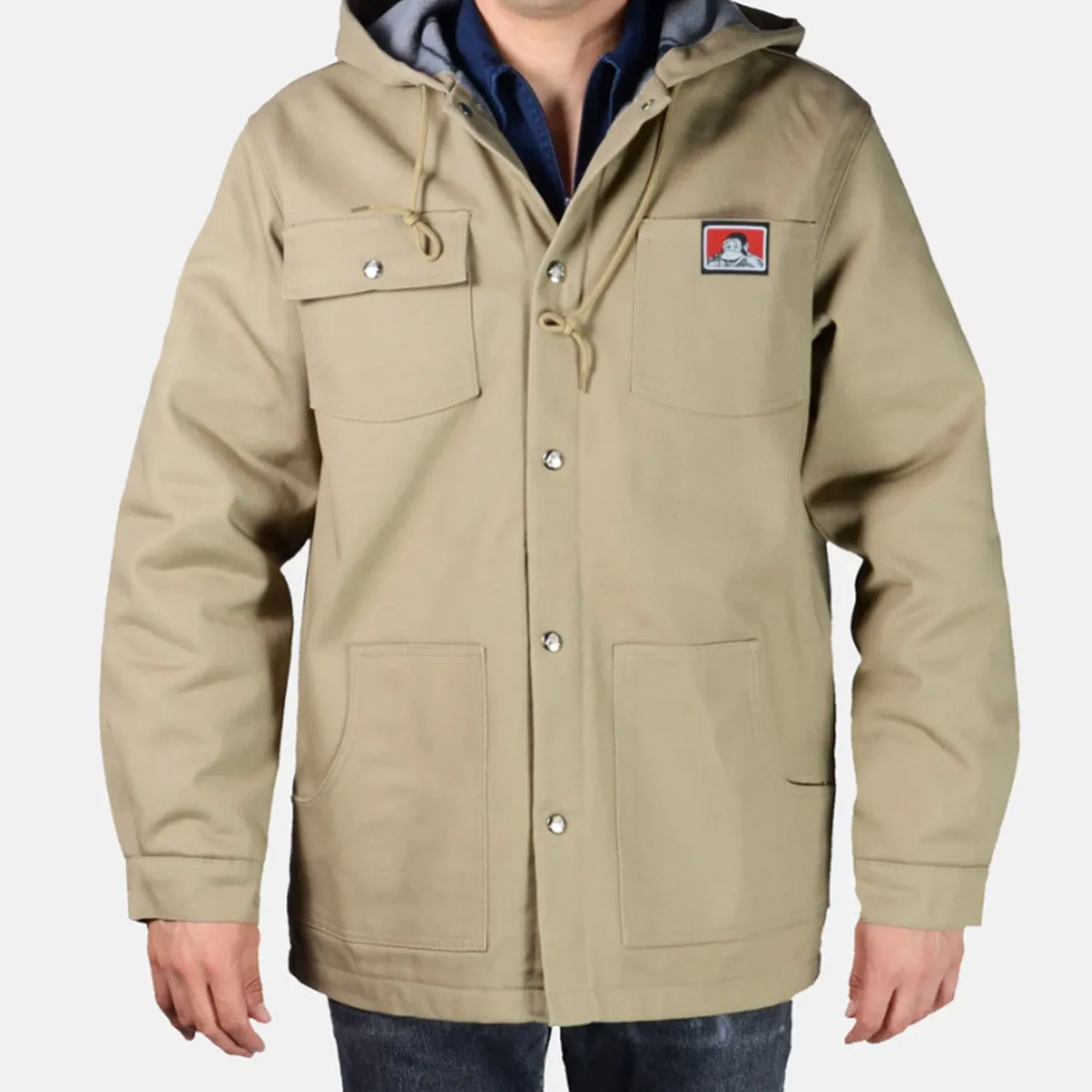 Ben Davis Men's Fleece Lined Snap-Front Hooded Jacket