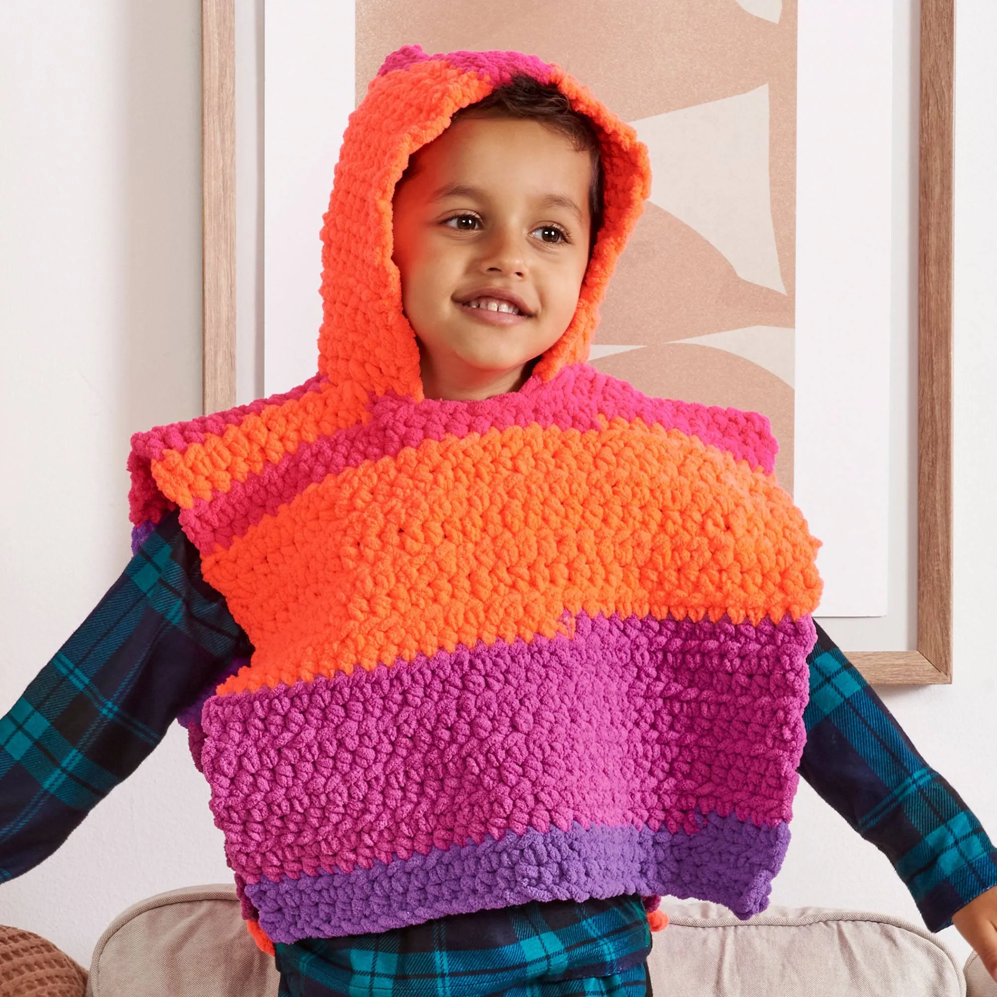 Bernat Rainbow Rascals Crochet Poncho