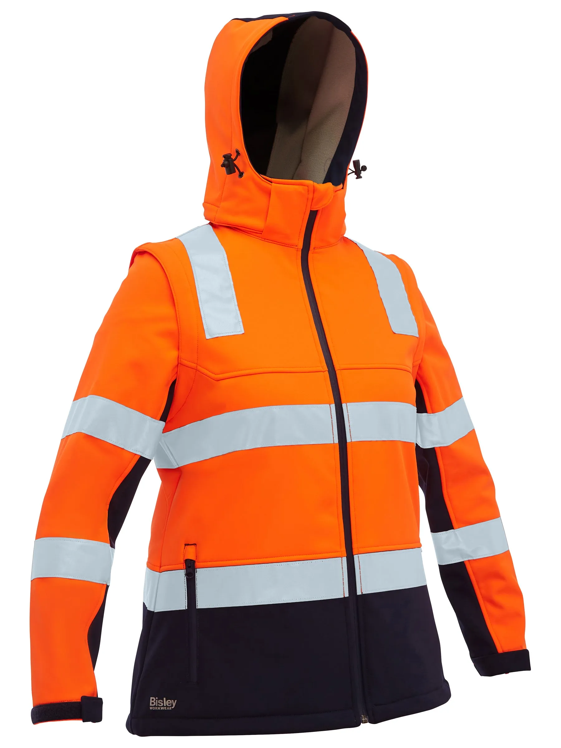 BJL6078T Bisley Womens Taped Two Tone Hi Vis 3-In-1 Soft Shell Jacket