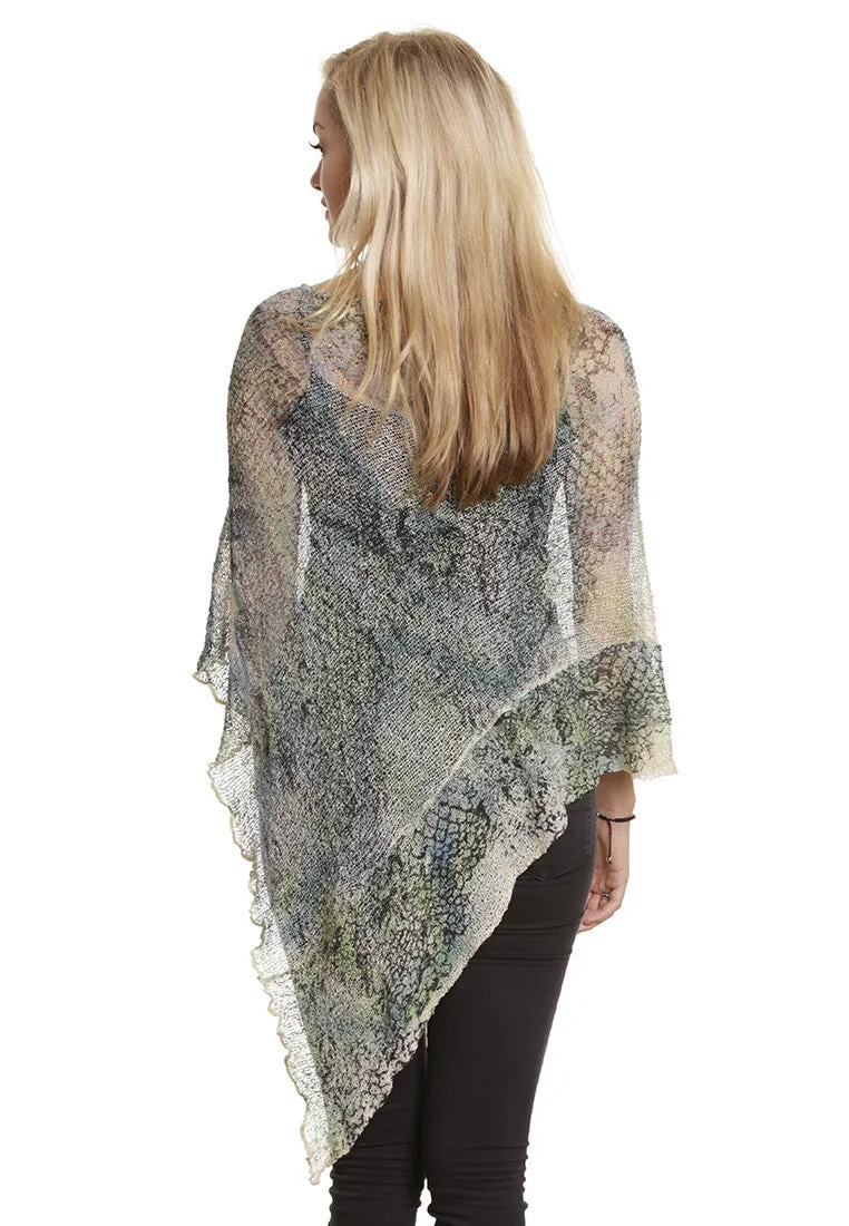 Boho Poncho, Dragon print, long