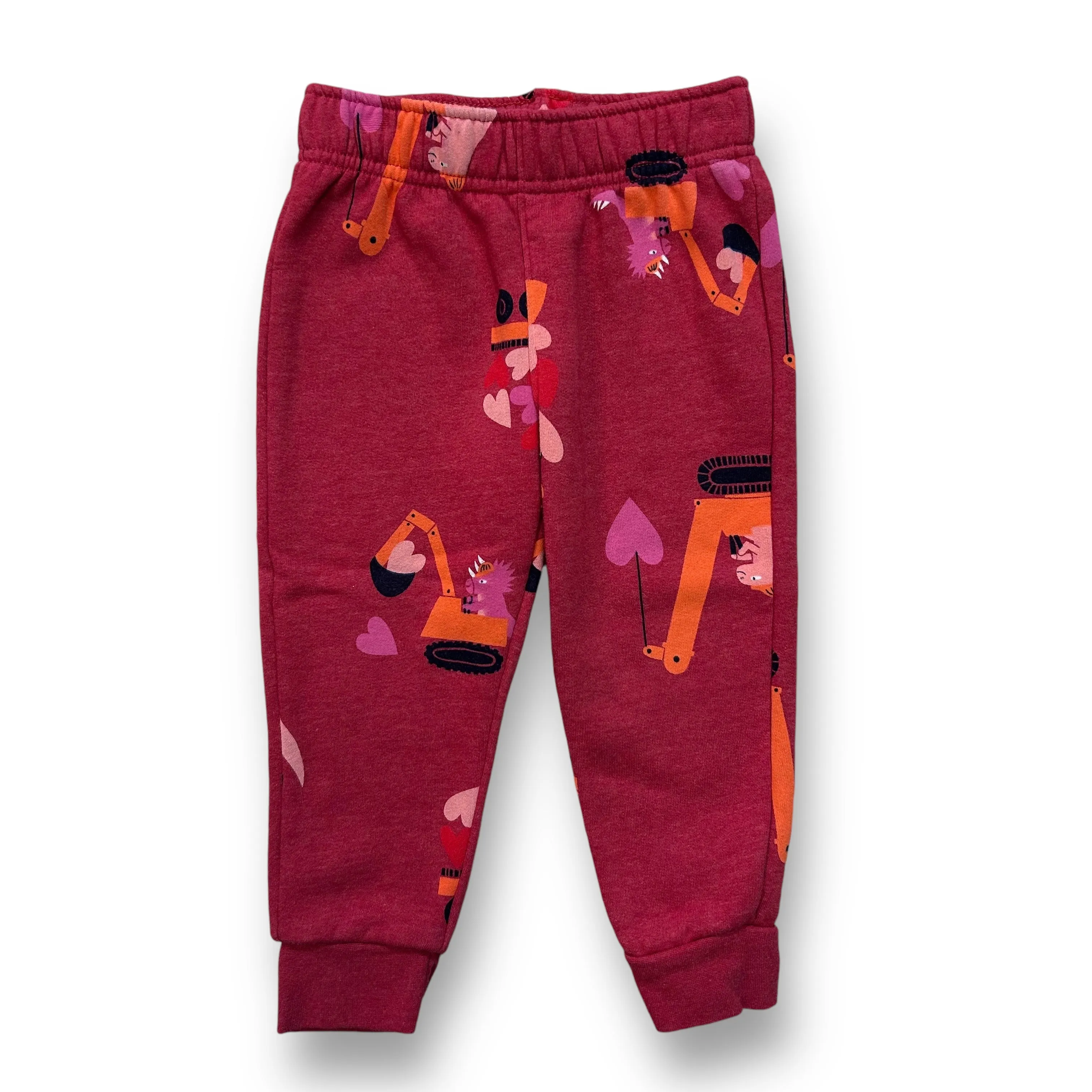 Boys Cat & Jack Size 2T Red Dinosaur Valentine's Day Joggers