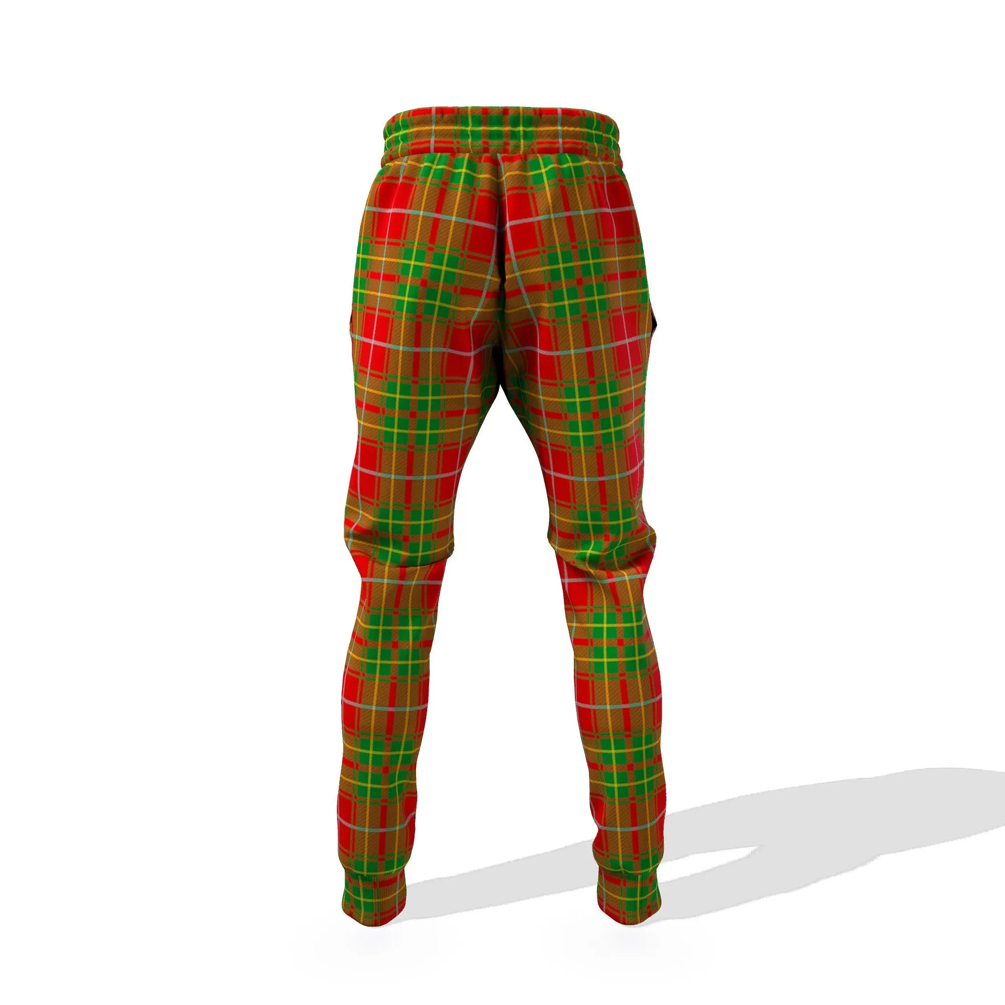 Burnett Tartan Joggers Pants with Family Crest