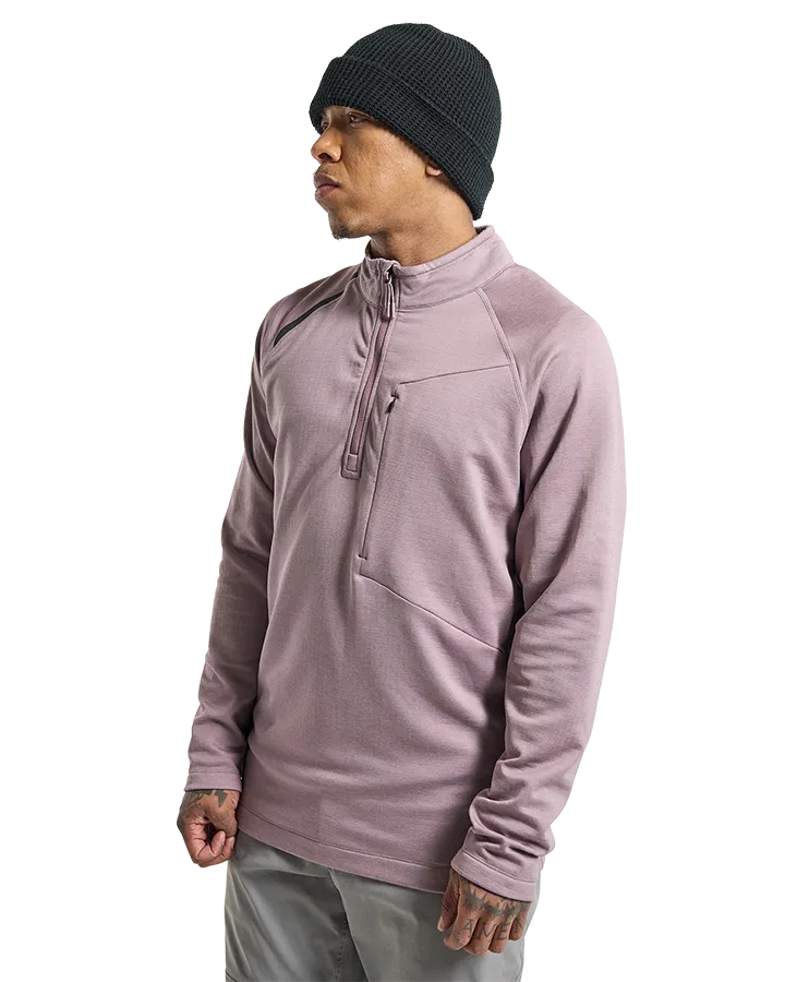 Burton Multipath Grid 1/4 Zip Fleece - Elderberry - 2023