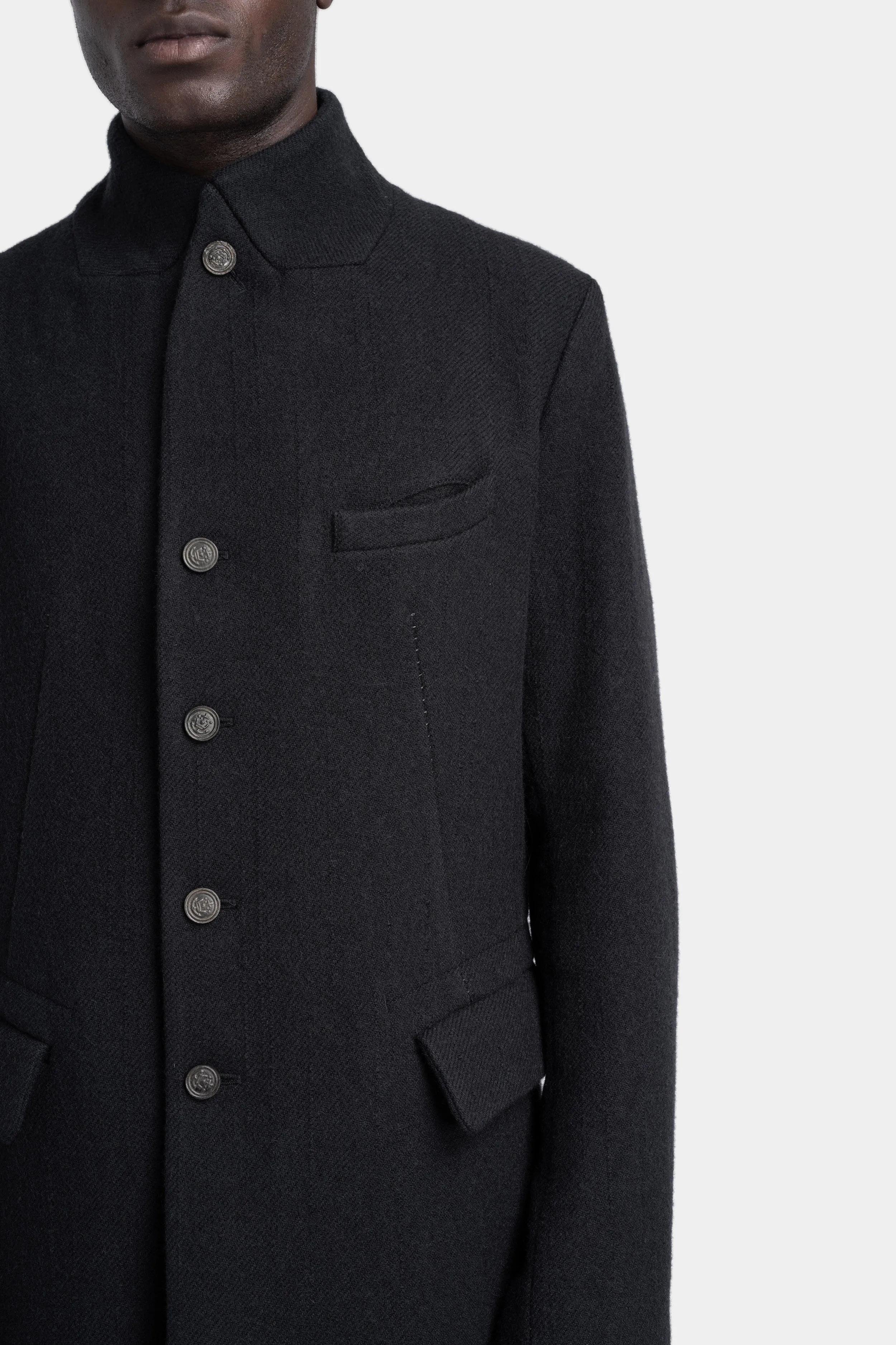 Buttoned wool coat