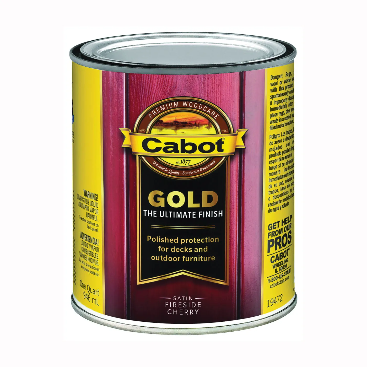 Cabot 19472 Floor Stain, Fireside Cherry, Liquid, 1Qt