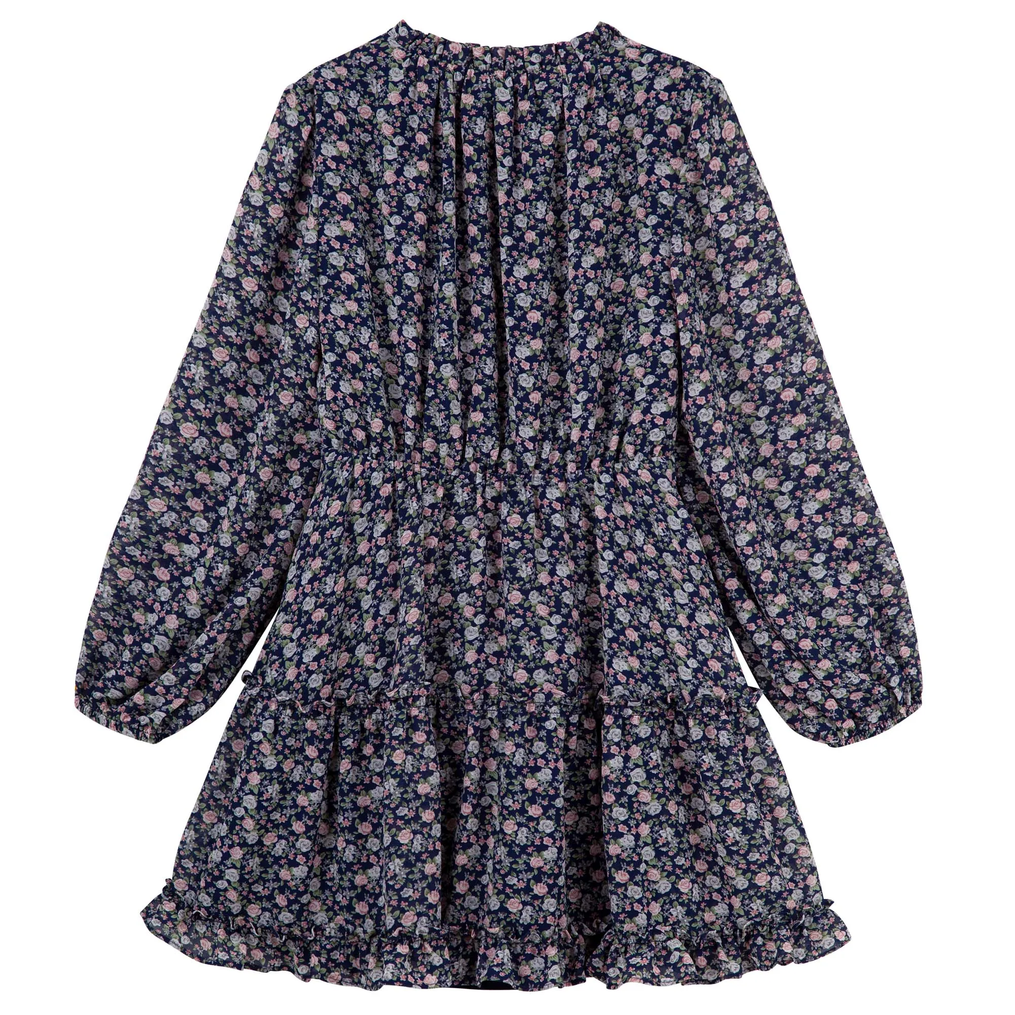 Caitlin Long Sleeve Floral Frill Dress