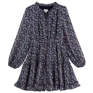 Caitlin Long Sleeve Floral Frill Dress