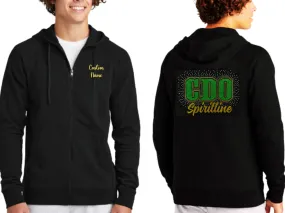 Canyon Del Oro Dorados Spiritline Rhinestone Unisex Zip Up Jacket with Name on front for Pomline and Cheer