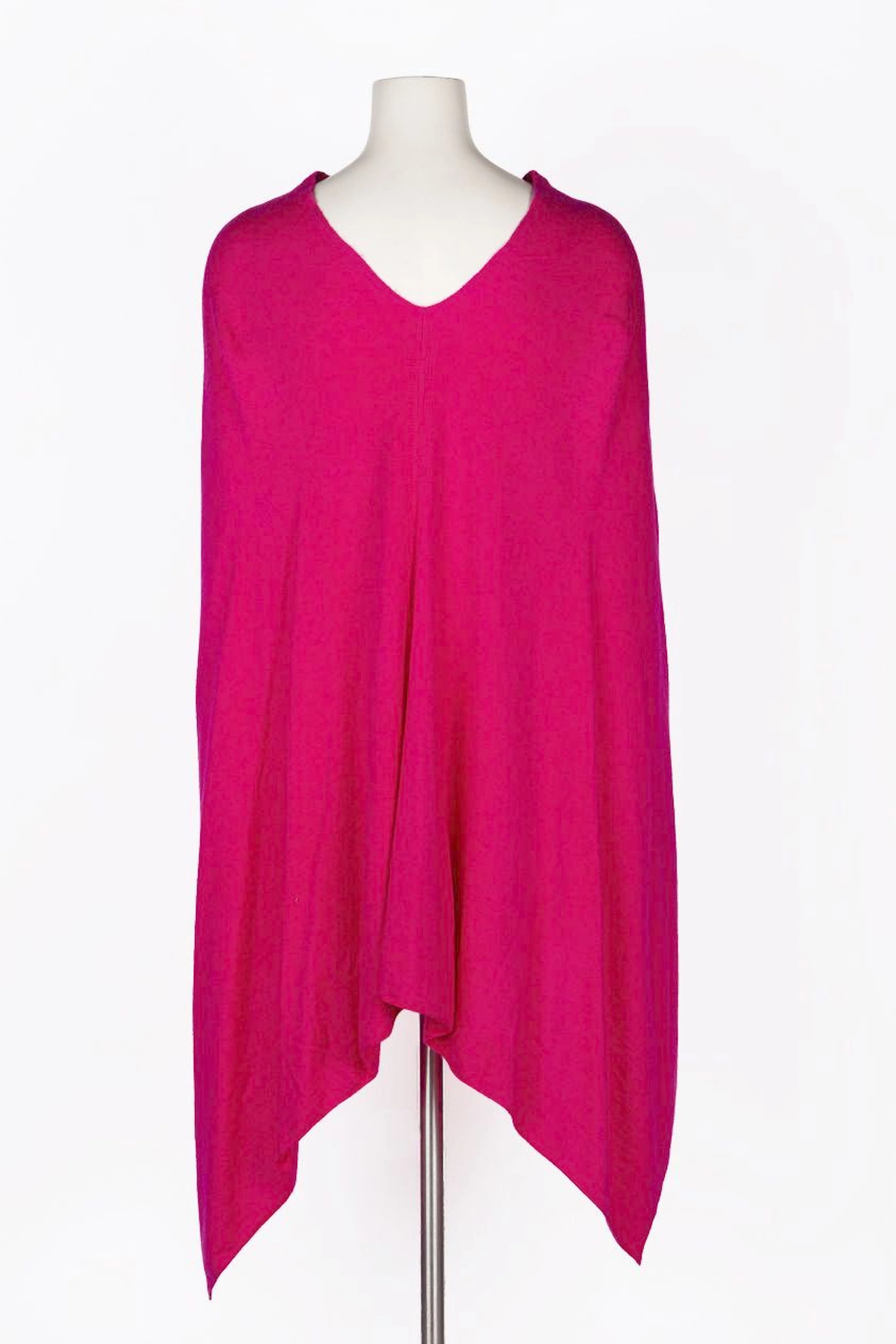 Cashmere Poncho Fuschia Dk. Pink