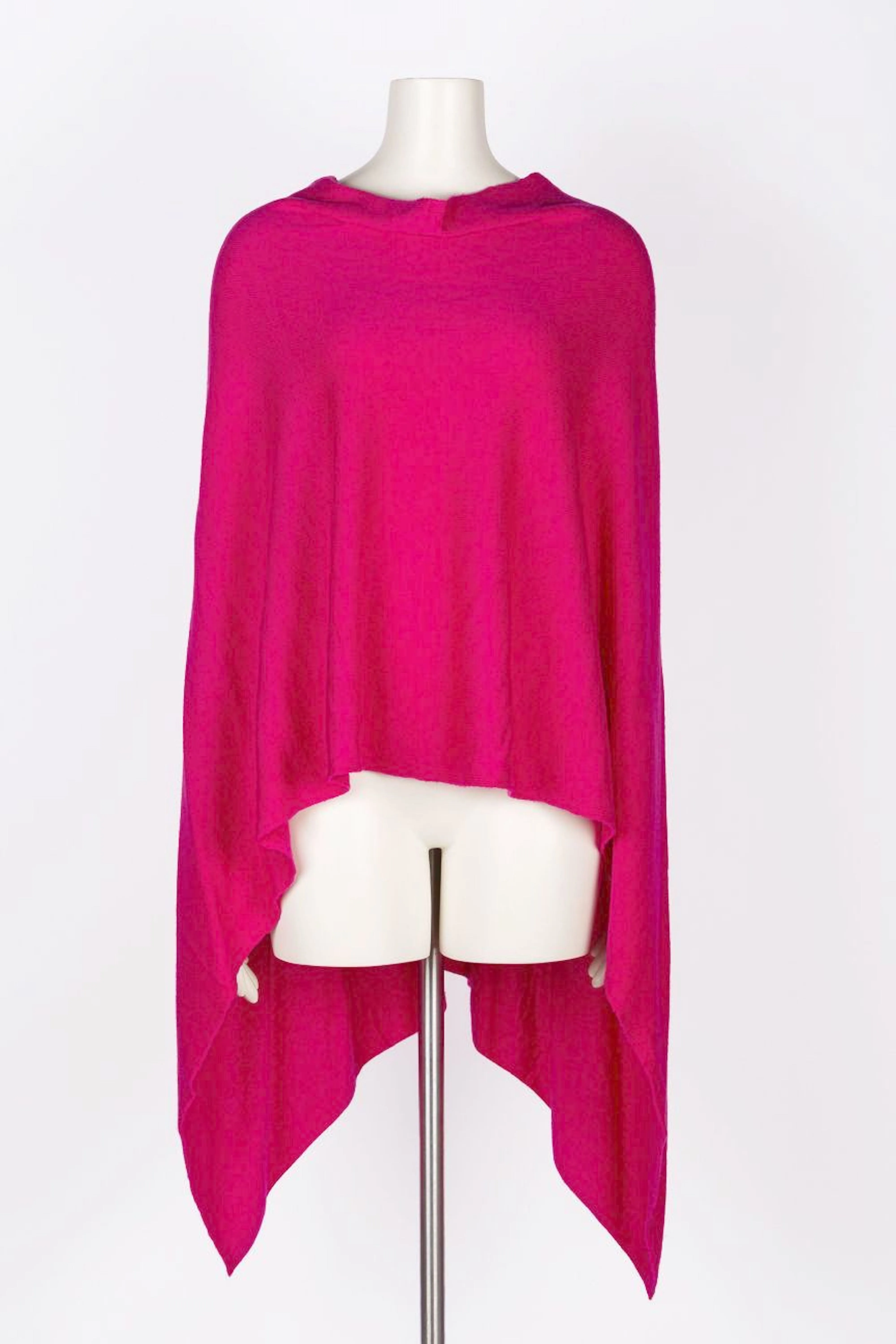 Cashmere Poncho Fuschia Dk. Pink