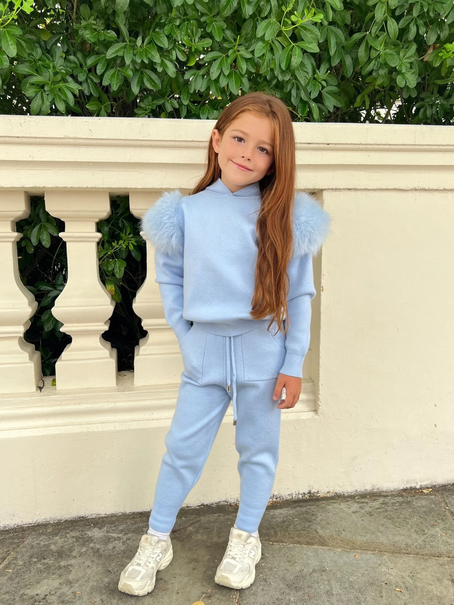 Childrens Baby Blue Premium Faux Fur Tracksuit