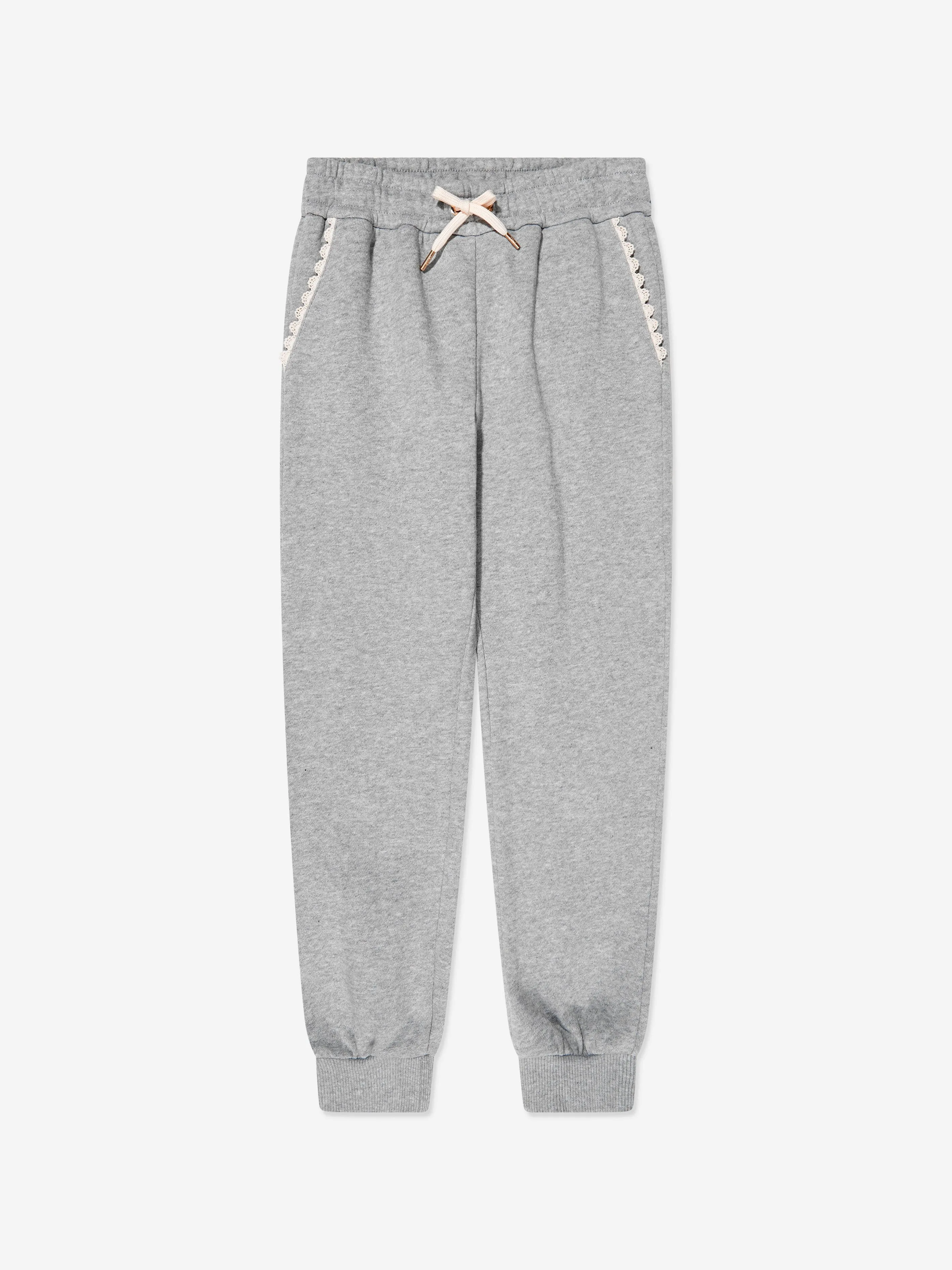 Chloé Girls Braided Pocket Joggers in Grey