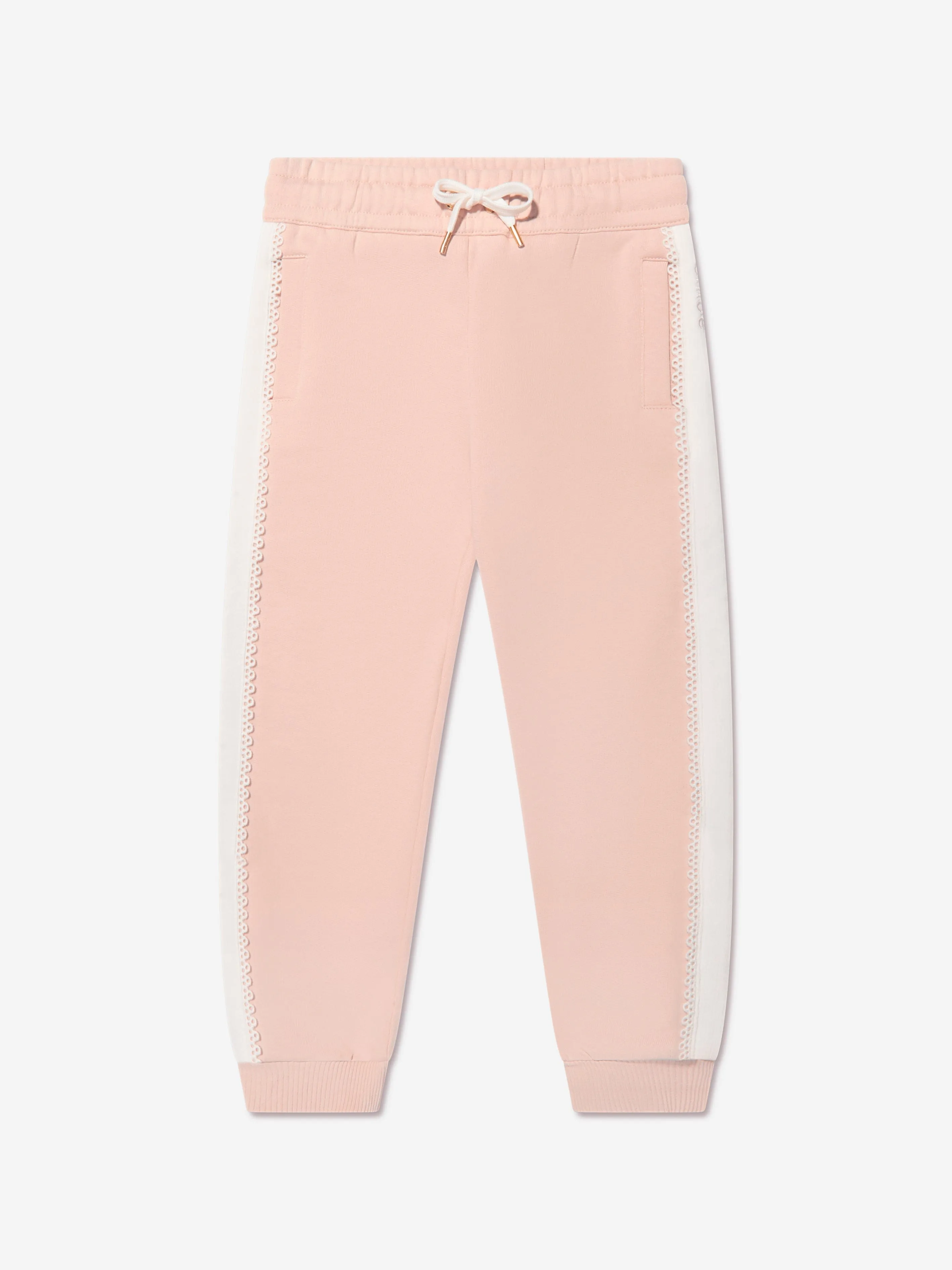 Chloé Girls Organic Cotton Joggers in Pink