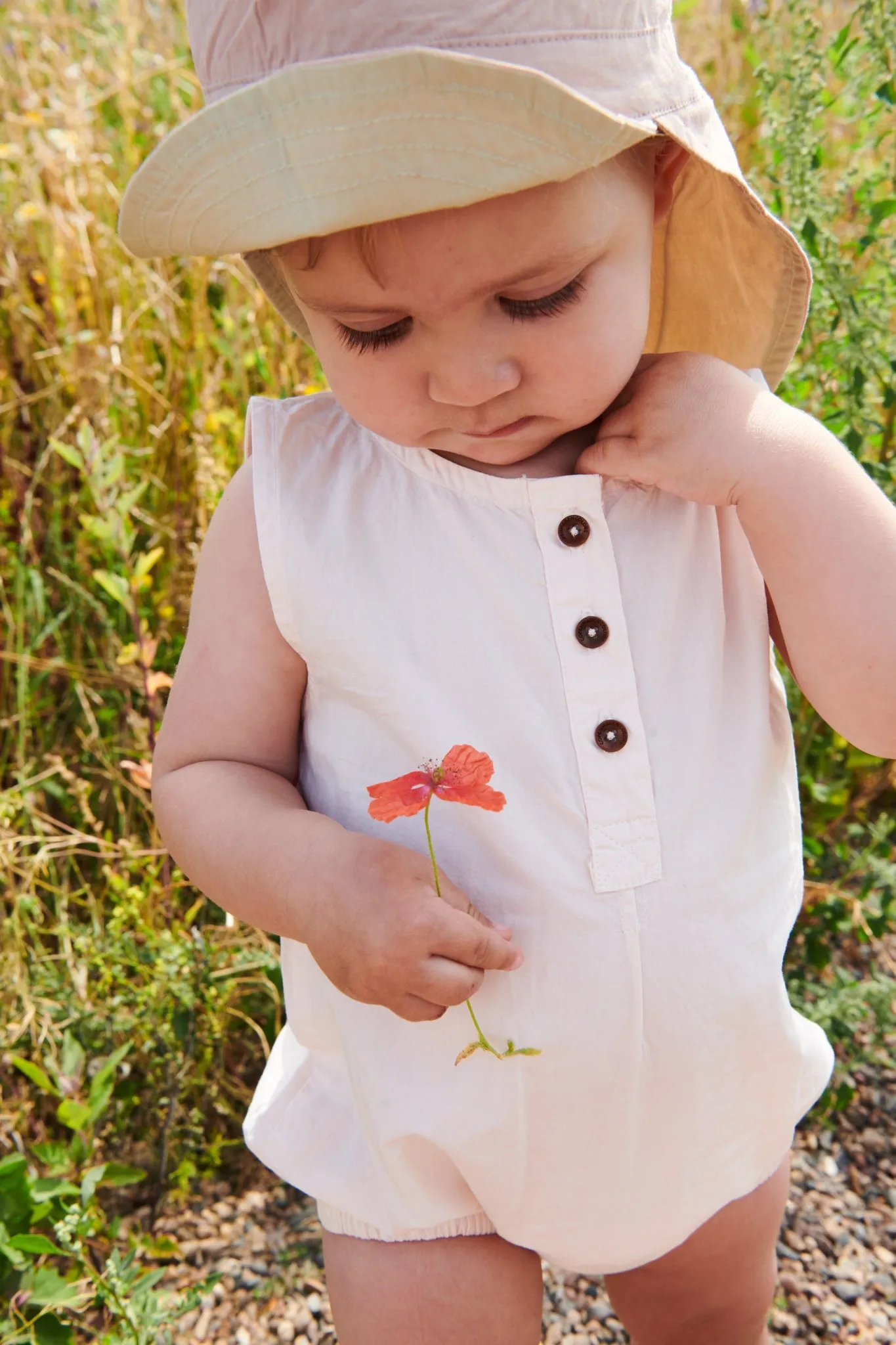 CLASSIC CRISP POPLIN ROMPER - SOFT PINK