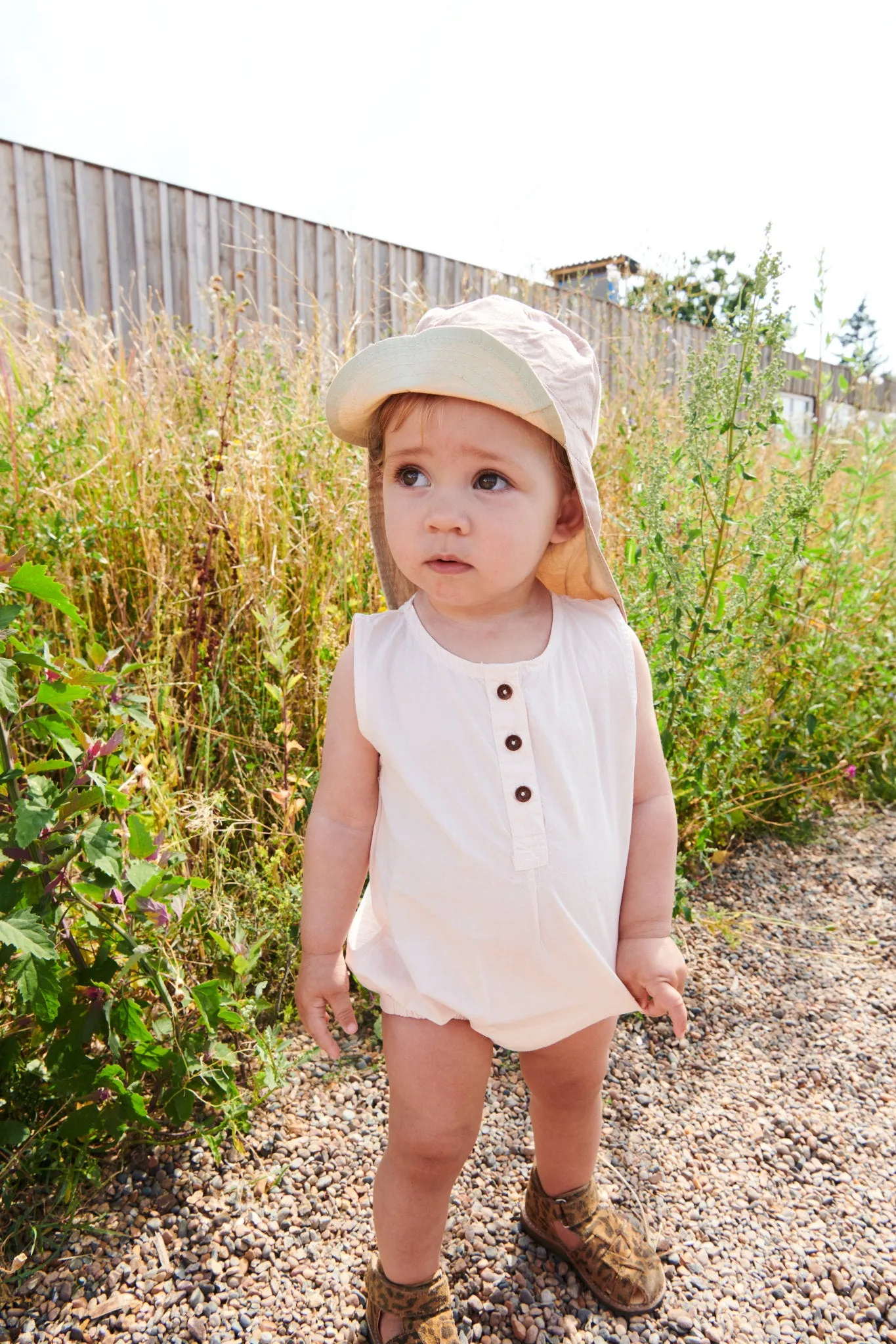 CLASSIC CRISP POPLIN ROMPER - SOFT PINK