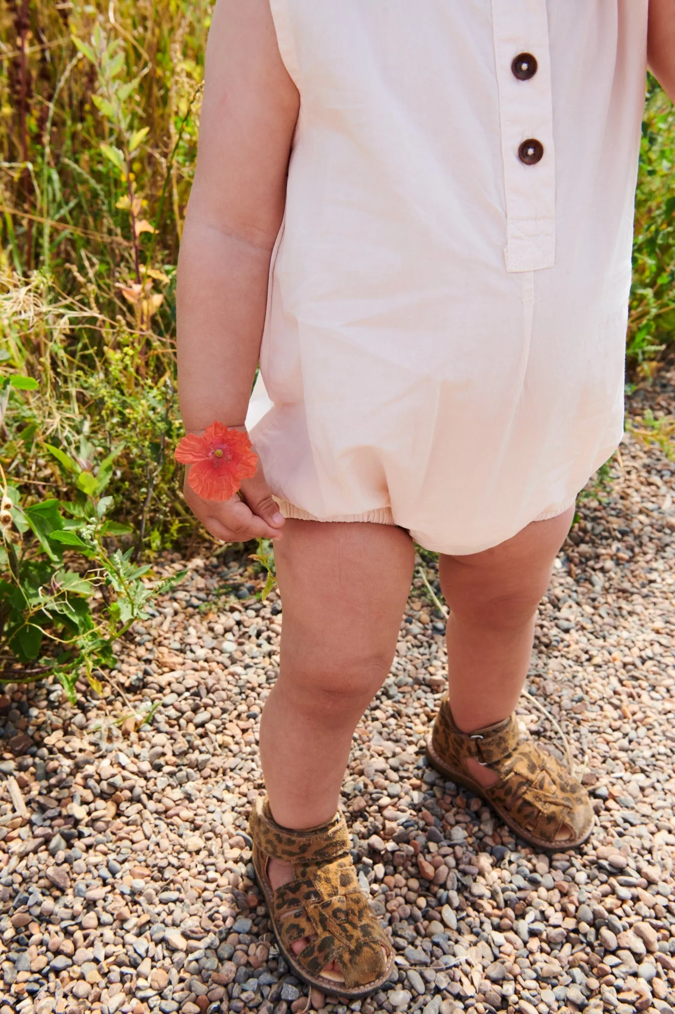 CLASSIC CRISP POPLIN ROMPER - SOFT PINK