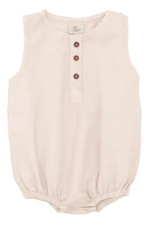 CLASSIC CRISP POPLIN ROMPER - SOFT PINK