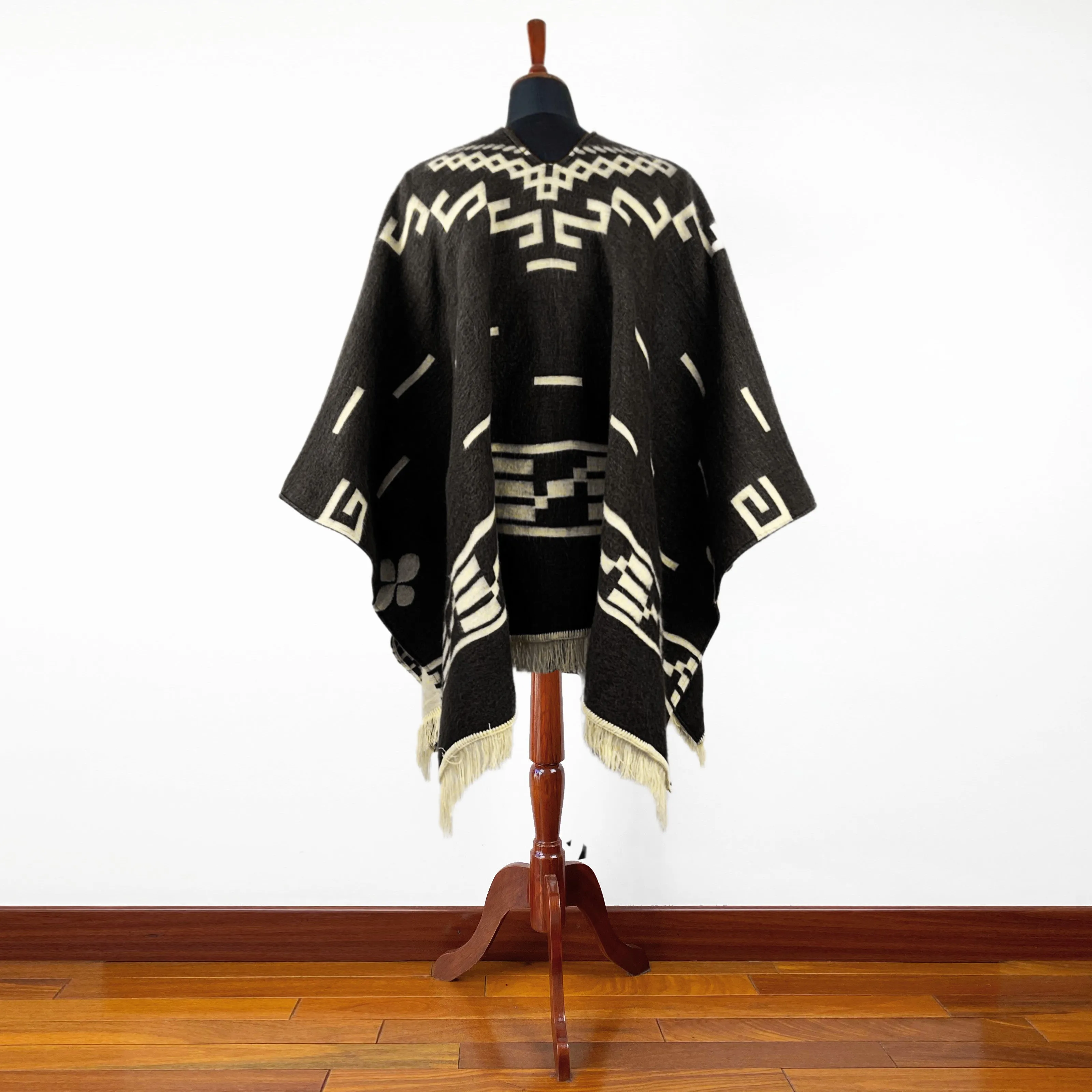 Clint Eastwood Poncho cowboy Serape replica handmade of Alpaca wool Unisex - black