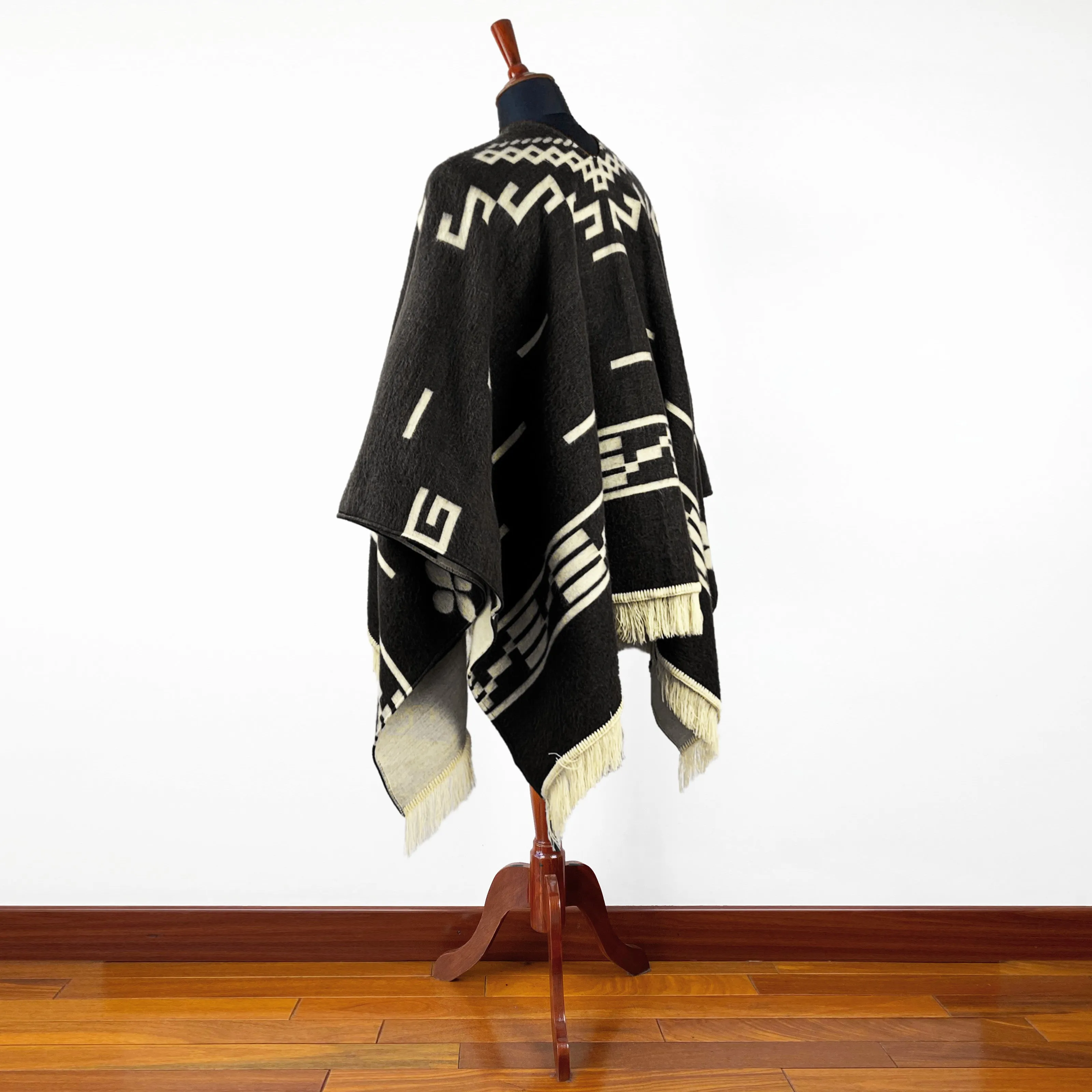 Clint Eastwood Poncho cowboy Serape replica handmade of Alpaca wool Unisex - black