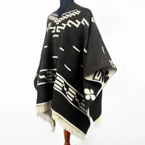 Clint Eastwood Poncho cowboy Serape replica handmade of Alpaca wool Unisex - black