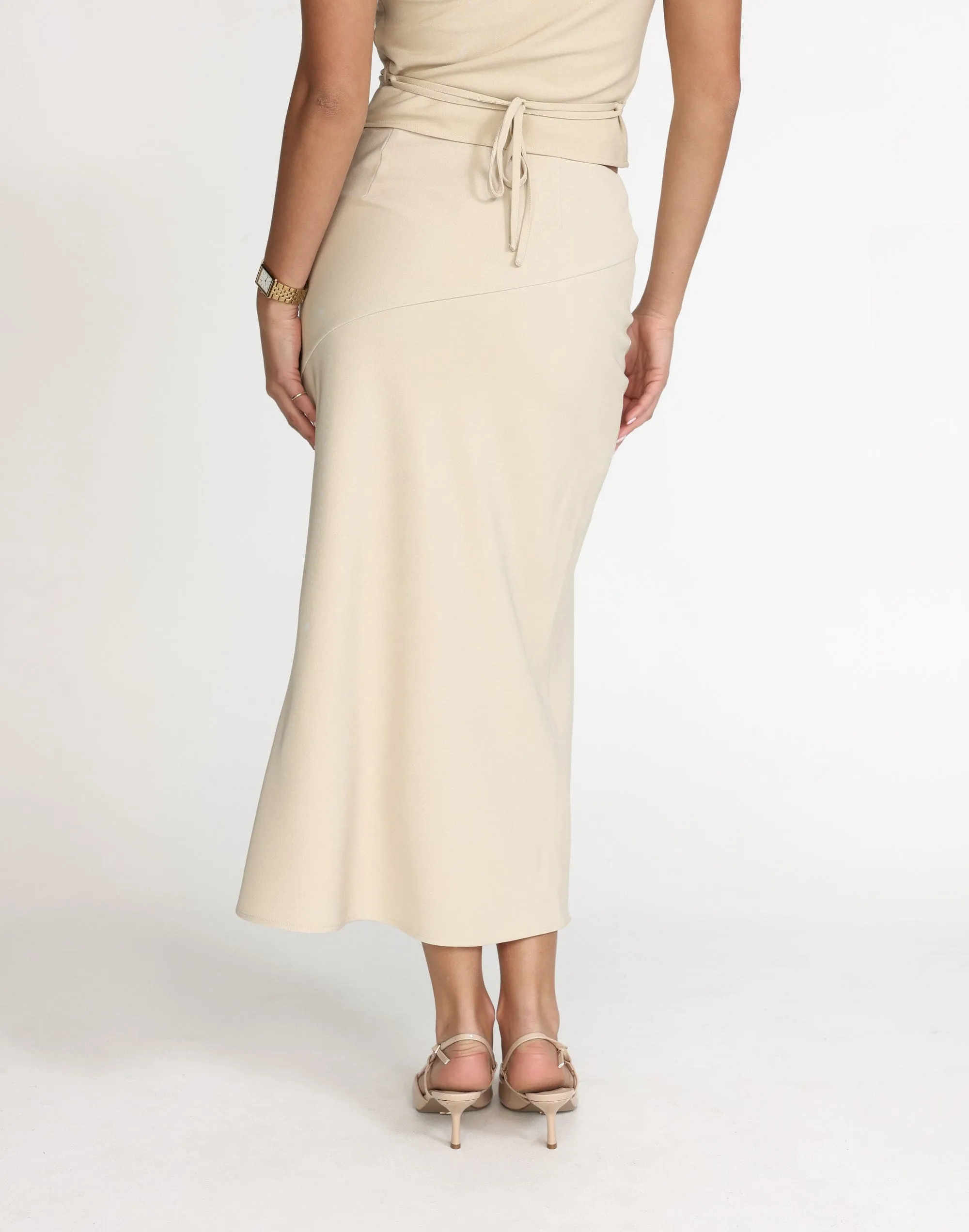 Colby Midi Skirt (Sandstone)