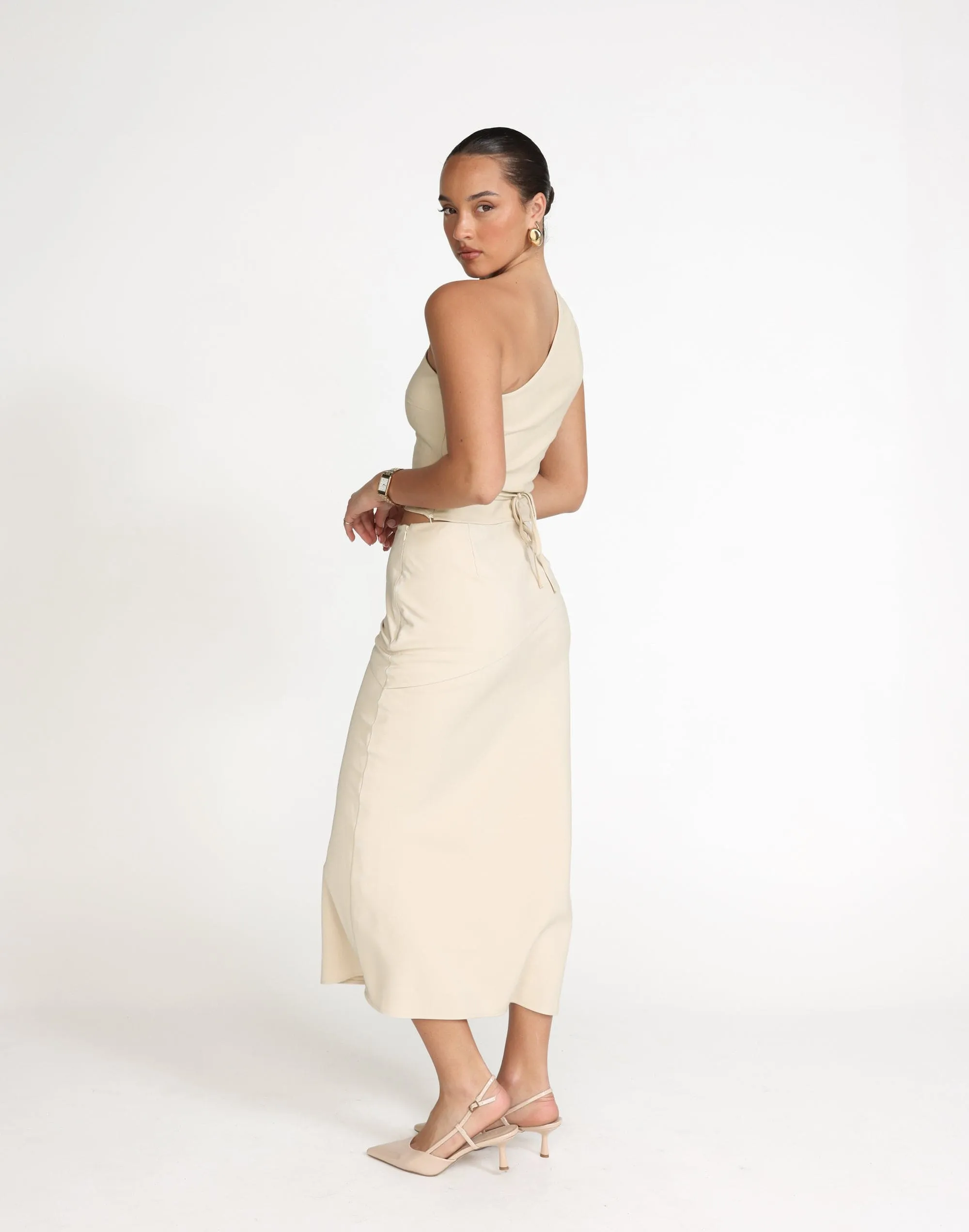 Colby Midi Skirt (Sandstone)