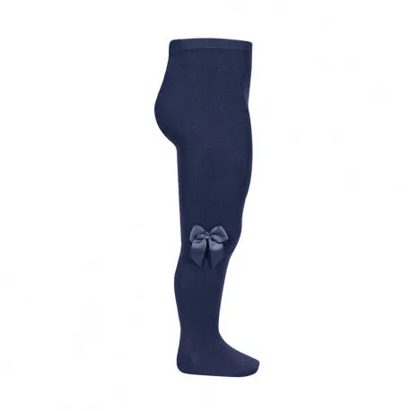 Condor Cotton Tights with side bow - Navy