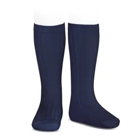 Condor Ribbed Navy Knee Socks